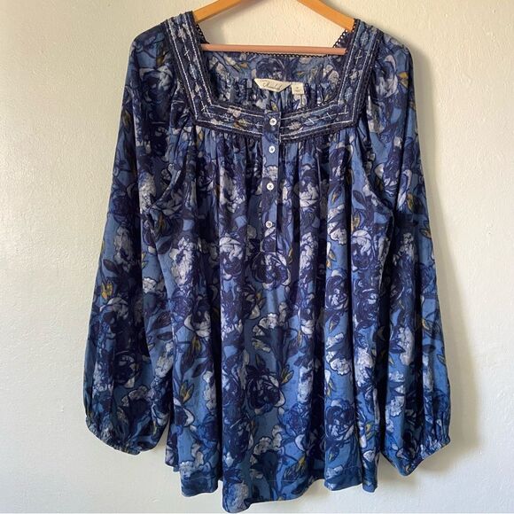 Tops - Caffe Marrakesh Floral Peasant Blouse